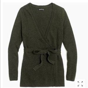 j crew | green wrap sweater cardigan NWT